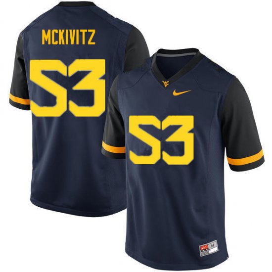 Men's West Virginia Mountaineers NCAA #53 Colten McKivitz Navy Authentic Nike Stitched College Football Jersey IJ15I35EI